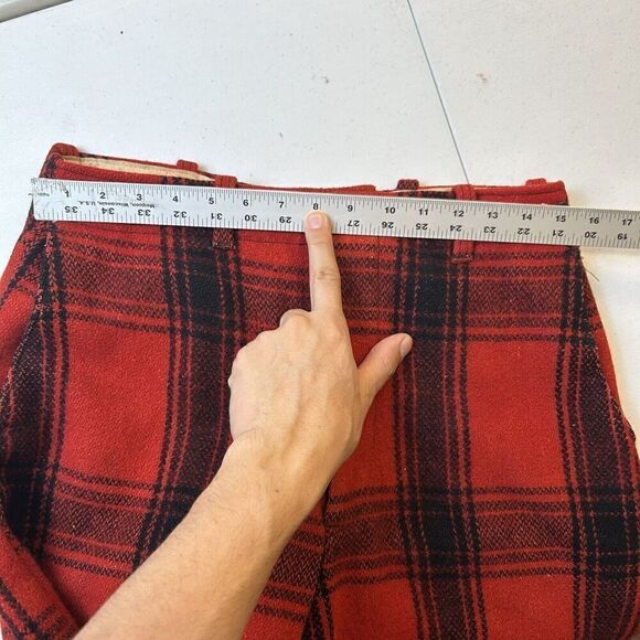 WOOLRICH Wool Hunting Pants Men's Buffalo Plaid Red Black - 30x28 - Picture 8 of 9